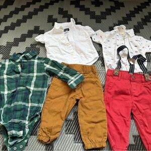 Carter's Green and White Plaid Button-Up Shirt